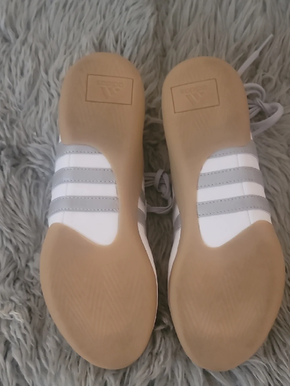 adidas Women's White and Gray Slip-On Ballet Flats - Picture 8 of 10